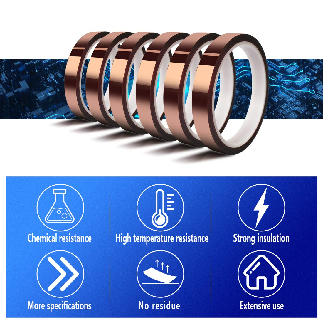 Best selling|Gold Finger High-Temp|Industrial Tough|Black|High-Voltage|Electrical Equipment|25mmx50m|OEM Design|https://www.lvmeikapton.com/